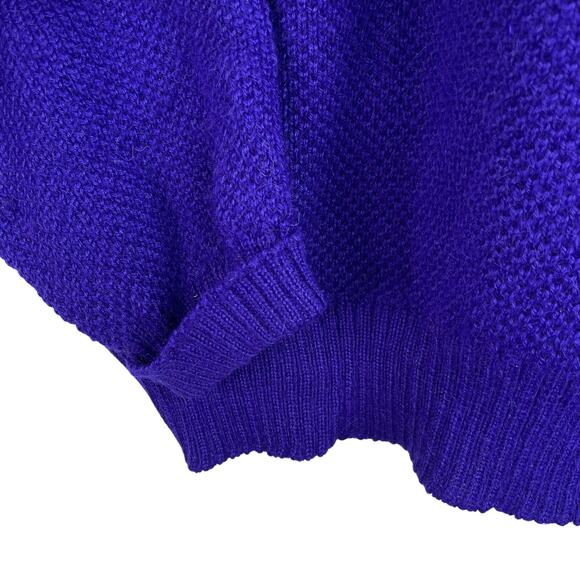 Vintage Peruvian Connection Purple Knit Sweater 100% Alpaca Hand Made in Peru XL - Picture 3 of 8